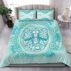 Aussie Nurse Bedding Set Turquoise Stethoscope Coquette Bow Aboriginal Dot Art