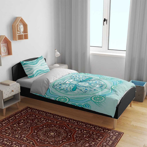Aussie Nurse Bedding Set Turquoise Stethoscope Coquette Bow Aboriginal Dot Art