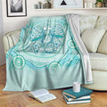 Aussie Nurse Blanket Turquoise Stethoscope Coquette Bow Aboriginal Dot Art