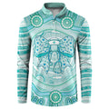 Aussie Nurse Personalised Button Sweatshirt Turquoise Stethoscope Coquette Bow Aboriginal Dot Art