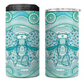 Aussie Nurse Personalised 4 in 1 Can Cooler Tumbler Turquoise Stethoscope Coquette Bow Aboriginal Dot Art
