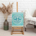 Aussie Nurse Canvas Wall Art Turquoise Stethoscope Coquette Bow Aboriginal Dot Art