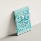Aussie Nurse Canvas Wall Art Turquoise Stethoscope Coquette Bow Aboriginal Dot Art