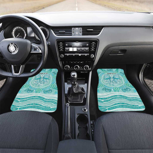 Aussie Nurse Personalised Car Mats Turquoise Stethoscope Coquette Bow Aboriginal Dot Art
