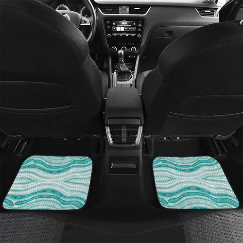 Aussie Nurse Personalised Car Mats Turquoise Stethoscope Coquette Bow Aboriginal Dot Art