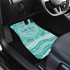 Aussie Nurse Personalised Car Mats Turquoise Stethoscope Coquette Bow Aboriginal Dot Art