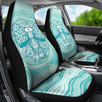 Aussie Nurse Car Seat Cover Turquoise Stethoscope Coquette Bow Aboriginal Dot Art