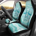 Aussie Nurse Car Seat Cover Turquoise Stethoscope Coquette Bow Aboriginal Dot Art
