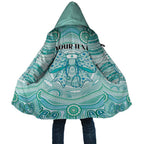 Aussie Nurse Personalised Cloak Turquoise Stethoscope Coquette Bow Aboriginal Dot Art