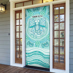 Aussie Nurse Personalised Door Cover Turquoise Stethoscope Coquette Bow Aboriginal Dot Art
