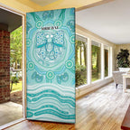 Aussie Nurse Personalised Door Cover Turquoise Stethoscope Coquette Bow Aboriginal Dot Art