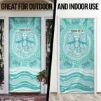 Aussie Nurse Personalised Door Cover Turquoise Stethoscope Coquette Bow Aboriginal Dot Art