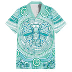 Aussie Nurse Personalised Family Matching Tank Maxi Dress and Hawaiian Shirt Turquoise Stethoscope Coquette Bow Aboriginal Dot Art