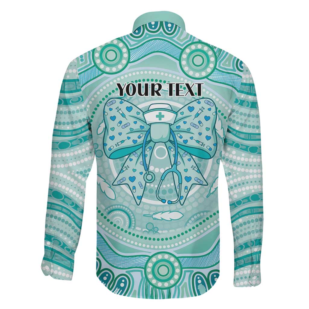 Aussie Nurse Personalised Family Matching Tank Maxi Dress and Hawaiian Shirt Turquoise Stethoscope Coquette Bow Aboriginal Dot Art