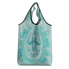 Aussie Nurse Grocery Bag Turquoise Stethoscope Coquette Bow Aboriginal Dot Art