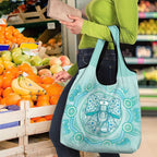Aussie Nurse Grocery Bag Turquoise Stethoscope Coquette Bow Aboriginal Dot Art