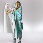Aussie Nurse Hooded Blanket Turquoise Stethoscope Coquette Bow Aboriginal Dot Art