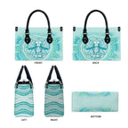 Aussie Nurse Leather Bag Turquoise Stethoscope Coquette Bow Aboriginal Dot Art
