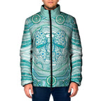 Aussie Nurse Personalised Padded Jacket Turquoise Stethoscope Coquette Bow Aboriginal Dot Art