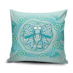 Aussie Nurse Pillow Cover Turquoise Stethoscope Coquette Bow Aboriginal Dot Art