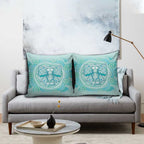 Aussie Nurse Pillow Cover Turquoise Stethoscope Coquette Bow Aboriginal Dot Art