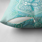 Aussie Nurse Pillow Cover Turquoise Stethoscope Coquette Bow Aboriginal Dot Art