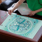 Aussie Nurse Puzzle Turquoise Stethoscope Coquette Bow Aboriginal Dot Art