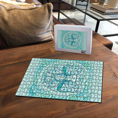 Aussie Nurse Puzzle Turquoise Stethoscope Coquette Bow Aboriginal Dot Art