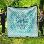 Aussie Nurse Quilt Turquoise Stethoscope Coquette Bow Aboriginal Dot Art