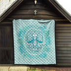 Aussie Nurse Quilt Turquoise Stethoscope Coquette Bow Aboriginal Dot Art