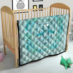 Aussie Nurse Quilt Turquoise Stethoscope Coquette Bow Aboriginal Dot Art
