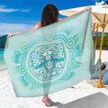 Aussie Nurse Sarong Turquoise Stethoscope Coquette Bow Aboriginal Dot Art