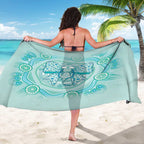 Aussie Nurse Sarong Turquoise Stethoscope Coquette Bow Aboriginal Dot Art