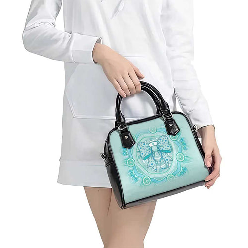 Aussie Nurse Shoulder Handbag Turquoise Stethoscope Coquette Bow Aboriginal Dot Art