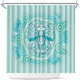 Aussie Nurse Shower Curtain Turquoise Stethoscope Coquette Bow Aboriginal Dot Art