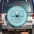 Aussie Nurse Spare Tire Cover Turquoise Stethoscope Coquette Bow Aboriginal Dot Art