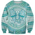 Aussie Nurse Personalised Sweatshirt Turquoise Stethoscope Coquette Bow Aboriginal Dot Art