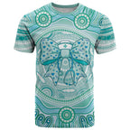 Aussie Nurse Personalised T Shirt Turquoise Stethoscope Coquette Bow Aboriginal Dot Art