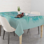 Aussie Nurse Tablecloth Turquoise Stethoscope Coquette Bow Aboriginal Dot Art