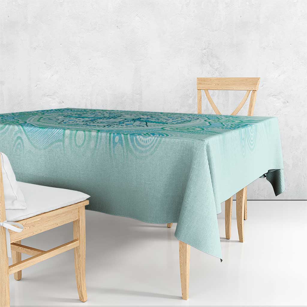 Aussie Nurse Tablecloth Turquoise Stethoscope Coquette Bow Aboriginal Dot Art