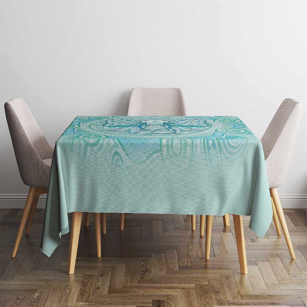 Aussie Nurse Tablecloth Turquoise Stethoscope Coquette Bow Aboriginal Dot Art