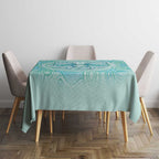 Aussie Nurse Tablecloth Turquoise Stethoscope Coquette Bow Aboriginal Dot Art