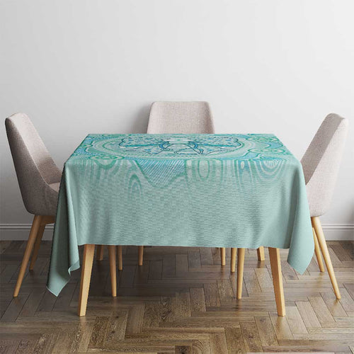 Aussie Nurse Tablecloth Turquoise Stethoscope Coquette Bow Aboriginal Dot Art