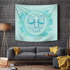 Aussie Nurse Tapestry Turquoise Stethoscope Coquette Bow Aboriginal Dot Art