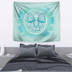 Aussie Nurse Tapestry Turquoise Stethoscope Coquette Bow Aboriginal Dot Art
