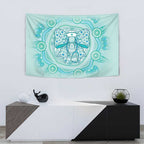 Aussie Nurse Tapestry Turquoise Stethoscope Coquette Bow Aboriginal Dot Art