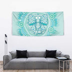 Aussie Nurse Tapestry Turquoise Stethoscope Coquette Bow Aboriginal Dot Art