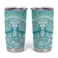 Aussie Nurse Personalised Tumbler Cup Turquoise Stethoscope Coquette Bow Aboriginal Dot Art