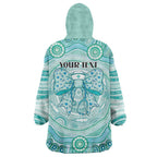 Aussie Nurse Personalised Wearable Blanket Hoodie Turquoise Stethoscope Coquette Bow Aboriginal Dot Art