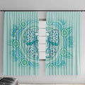 Aussie Nurse Window Curtain Turquoise Stethoscope Coquette Bow Aboriginal Dot Art